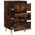 Mesita de noche 2 uds patas de madera roble ahumado 40x35x69