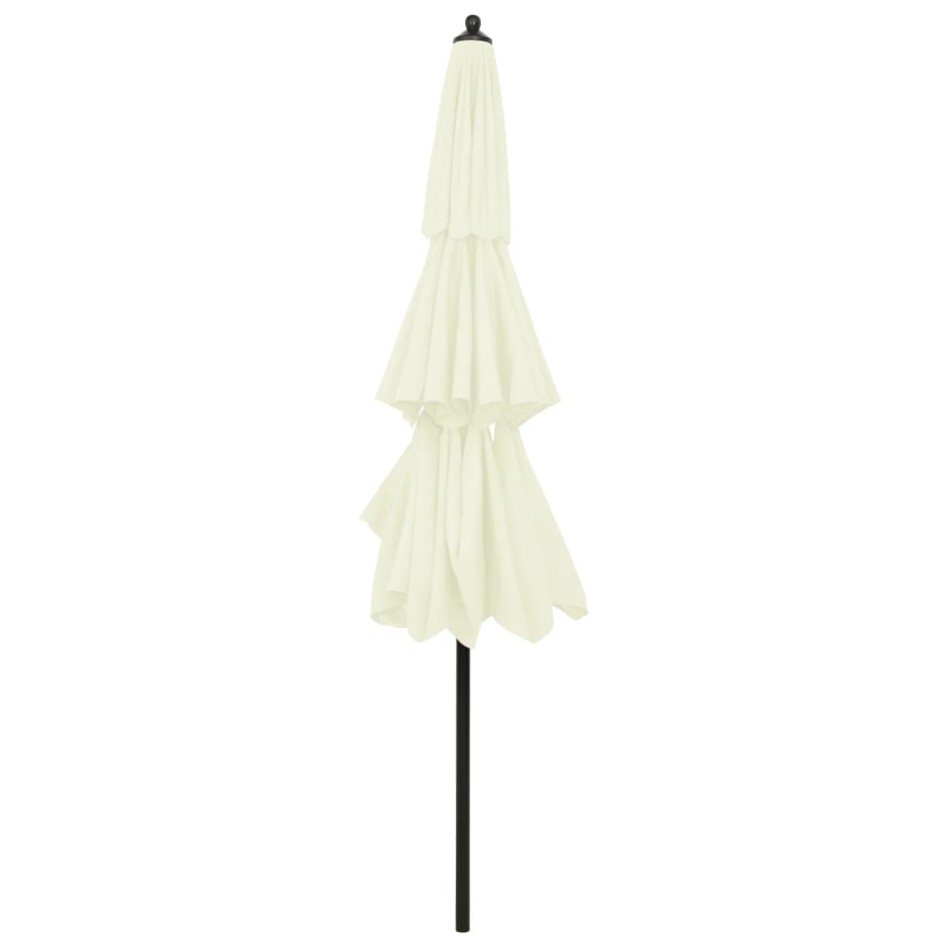 Sombrilla de jardín de 3 niveles con palo de aluminio arena 3