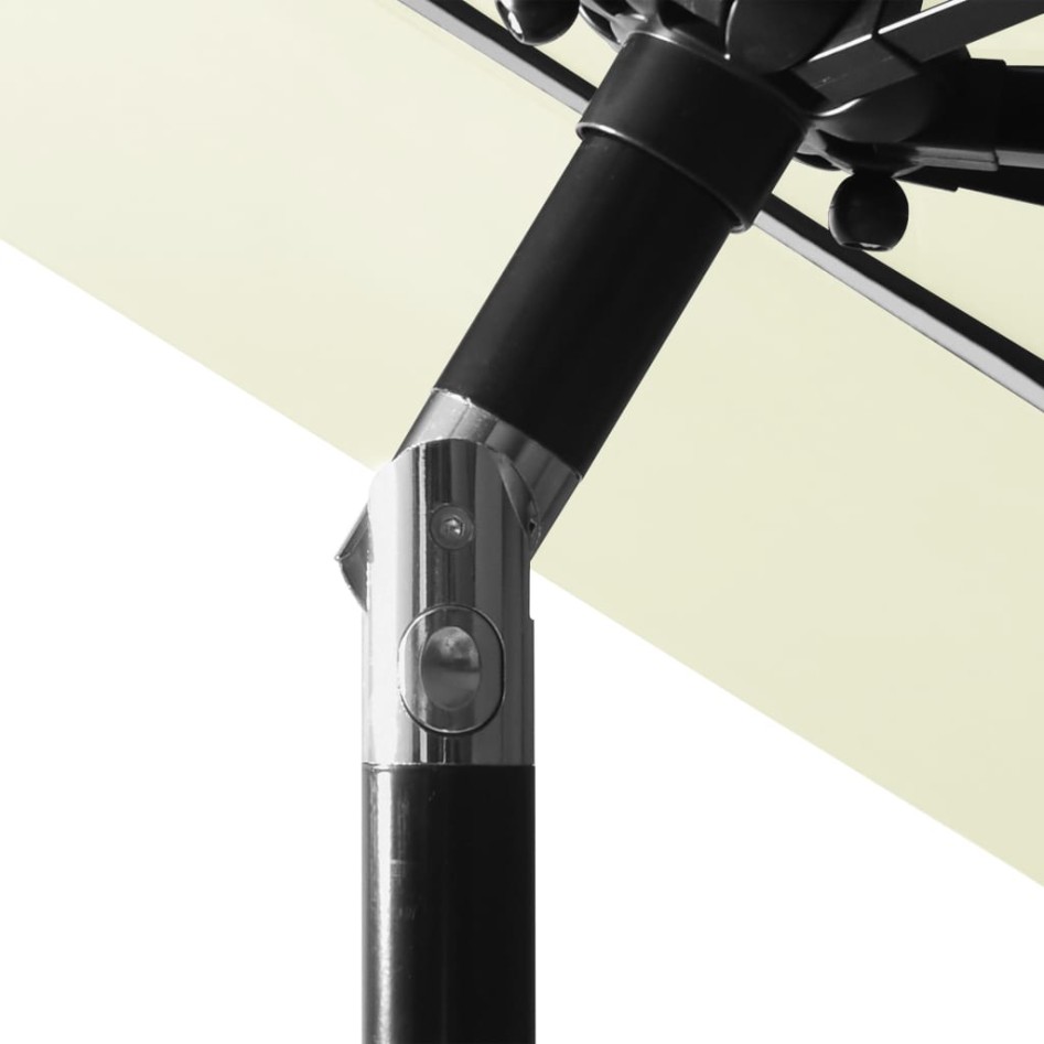 Sombrilla de jardín de 3 niveles con palo de aluminio arena 3