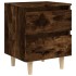 Mesitas de noche 2 uds patas madera roble ahumado 40x35x50