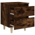 Mesitas de noche 2 uds patas madera roble ahumado 40x35x50