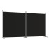 Biombo divisor de 2 paneles de tela negro 348x180