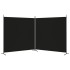 Biombo divisor de 2 paneles de tela negro 348x180