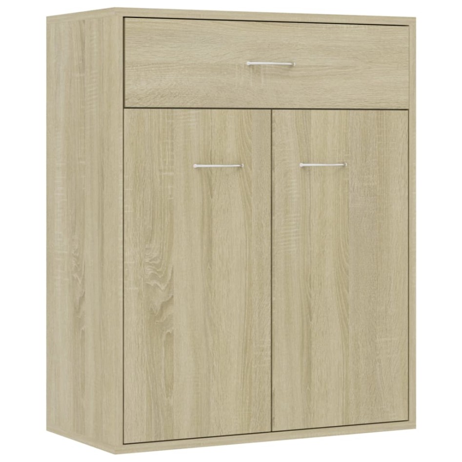Aparador de madera contrachapada color roble Sonoma 60x30x75