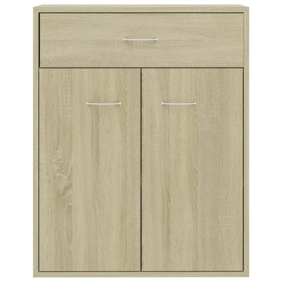 Aparador de madera contrachapada color roble Sonoma 60x30x75