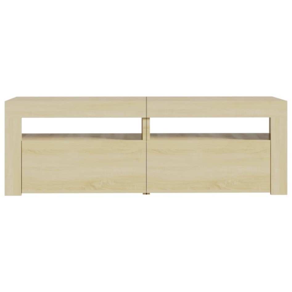 Mueble de TV con luces LED roble Sonoma 120x35x40