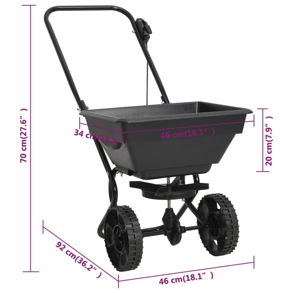 Carrito de mano esparcidor de sal PVC y acero 92x46x70 cm 15