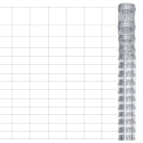 Valla de jardín de acero galvanizado plateado 50x1,6