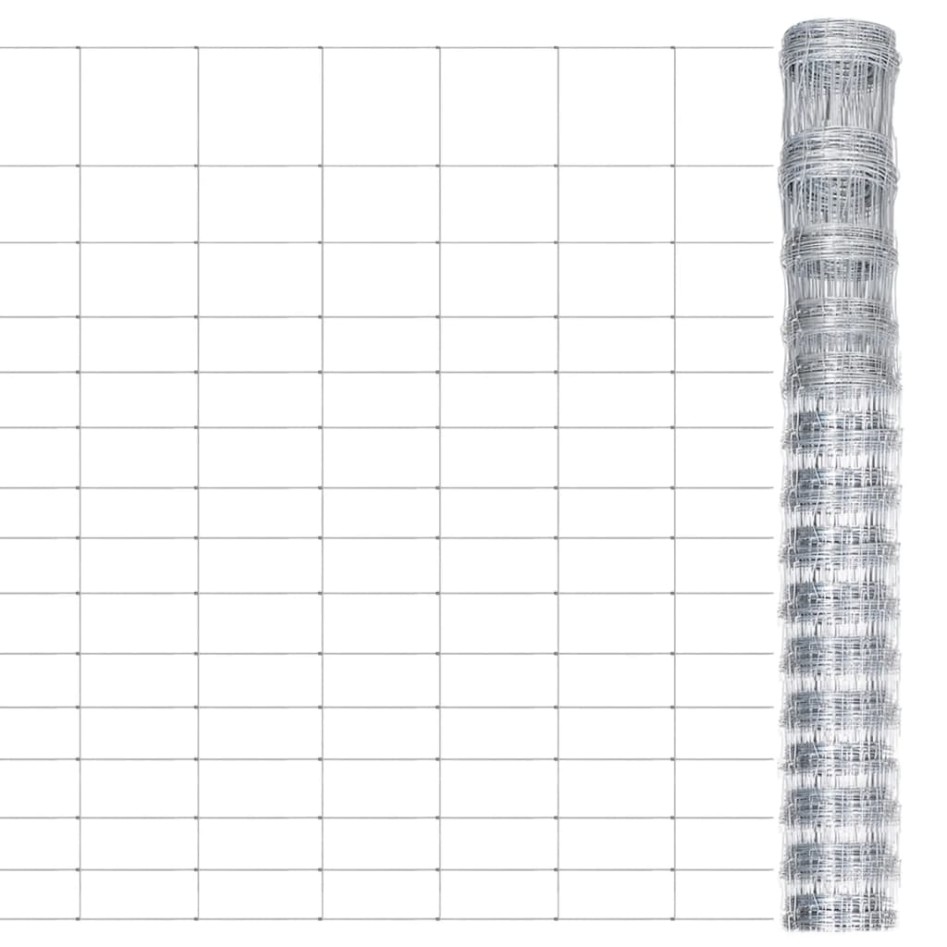 Valla de jardín de acero galvanizado plateado 50x1,6