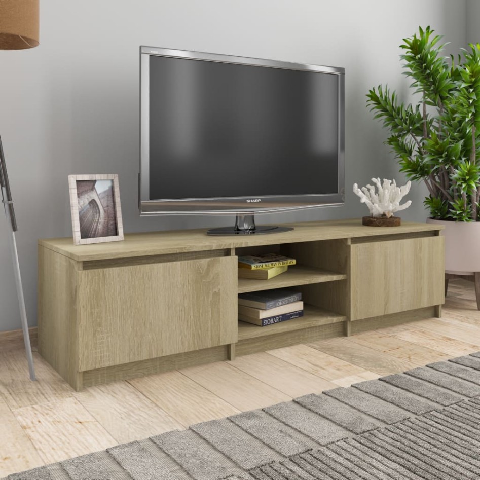 Mueble TV madera contrachapada color roble Sonoma