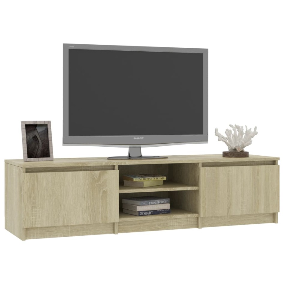 Mueble TV madera contrachapada color roble Sonoma
