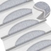 Alfombrillas de escalera 15 unidades gris claro 56x17x3 cm
