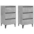 Mesitas de noche 2 uds patas de metal gris hormigón 40x35x69