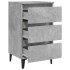 Mesitas de noche 2 uds patas de metal gris hormigón 40x35x69