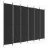 Biombo divisor de 6 paneles de tela negro 300x220