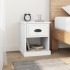 Mesitas de noche 2 uds madera contrachapada blanco