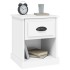 Mesitas de noche 2 uds madera contrachapada blanco