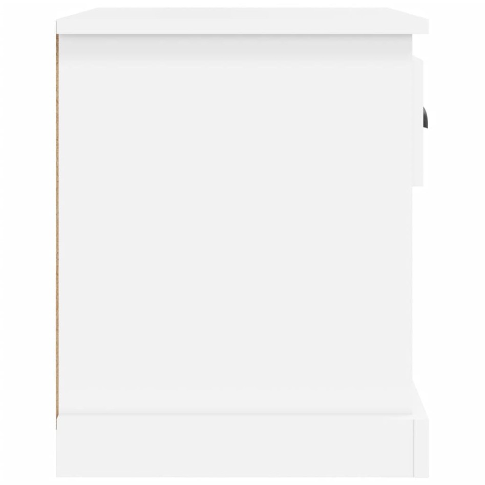 Mesitas de noche 2 uds madera contrachapada blanco