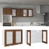 Armario vitrina colgante madera roble ahumado 80x31x60