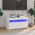Mueble de TV con luces LED blanco brillante 75x35x40