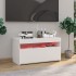 Mueble de TV con luces LED blanco brillante 75x35x40
