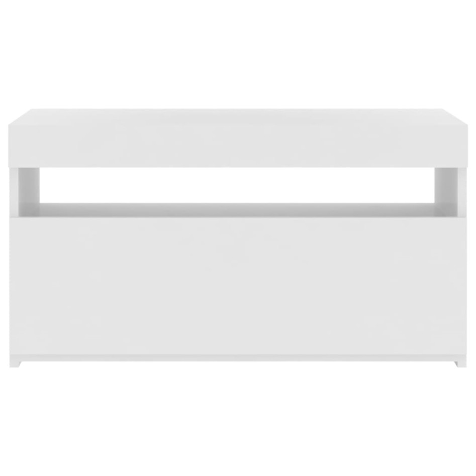 Mueble de TV con luces LED blanco brillante 75x35x40