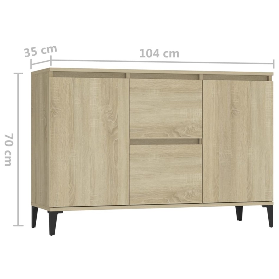 Aparador madera contrachapada color roble Sonoma 104x35x70