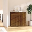 Aparador de madera contrachapada roble marrón 80x36x75 cm