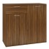 Aparador de madera contrachapada roble marrón 80x36x75
