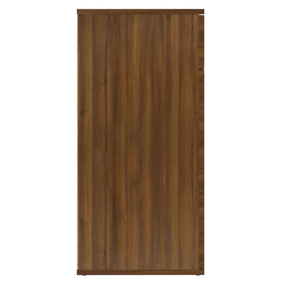 Aparador de madera contrachapada roble marrón 80x36x75
