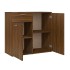 Aparador de madera contrachapada roble marrón 80x36x75