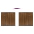 Aparador de madera contrachapada roble marrón 80x36x75