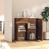 Aparador de madera contrachapada roble marrón 80x36x75