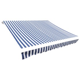 Toldo de lona azul y blanco 500x300