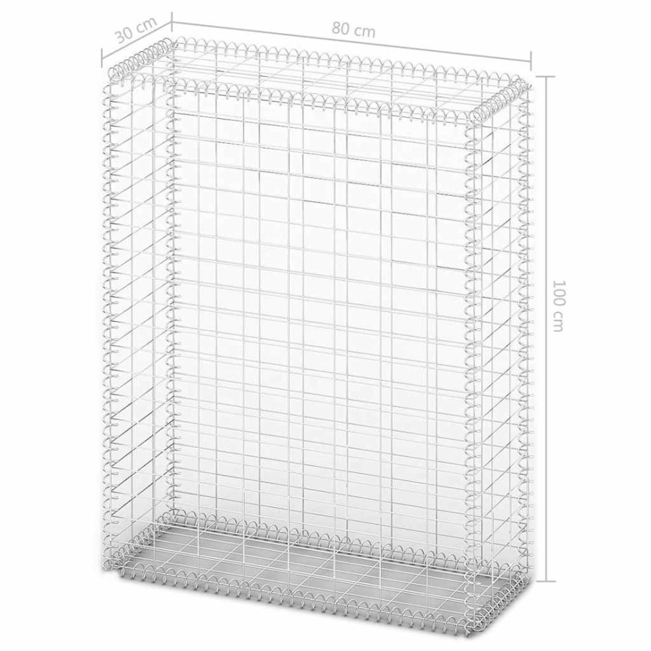 Cesta para muro de gaviones de alambre galvanizado 100x80x30