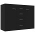 Aparador de madera contrachapada negro 88x30x65