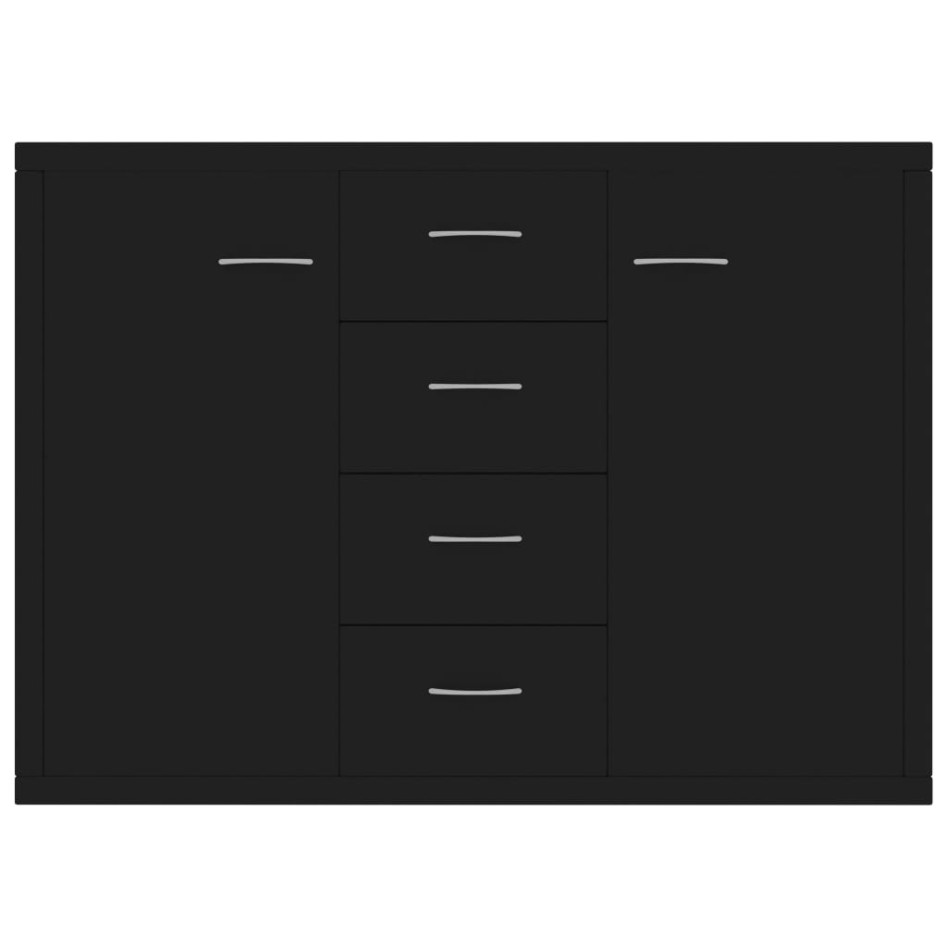 Aparador de madera contrachapada negro 88x30x65