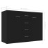 Aparador de madera contrachapada negro 88x30x65