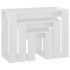 Mesas apilables 3 piezas madera contrachapada blanco