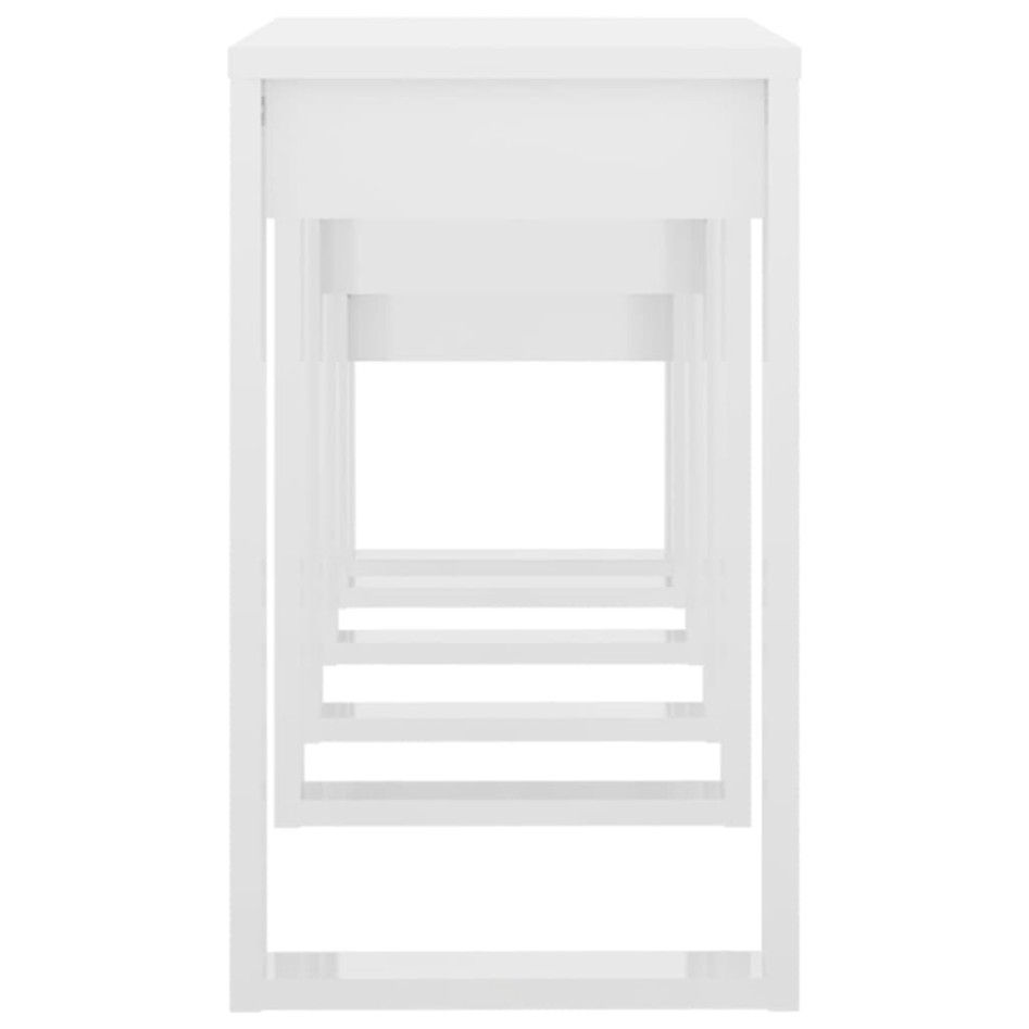 Mesas apilables 3 piezas madera contrachapada blanco