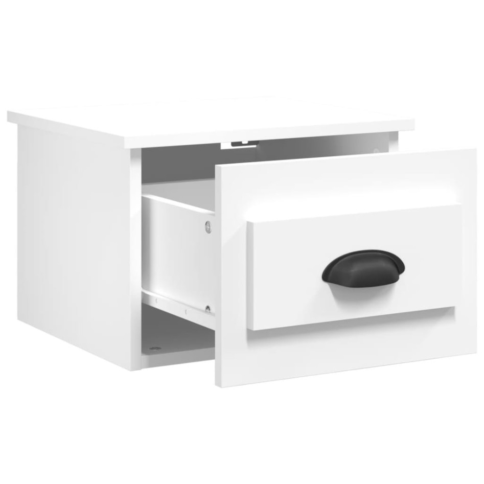 Mesitas de noche de pared 2 uds blanco 41,5x36x28