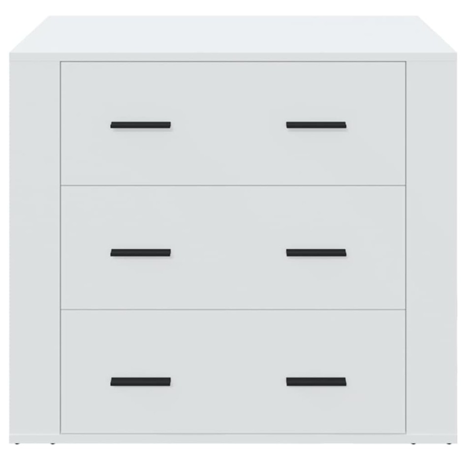 Aparador de madera contrachapada blanco 80x33x70