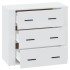 Aparador de madera contrachapada blanco 80x33x70