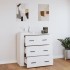 Aparador de madera contrachapada blanco 80x33x70