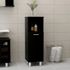 Armario de baño madera contrachapada negro 30x30x95