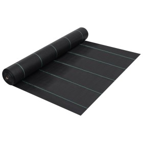 Estera de control de malezas y raíces PP negro 1x200