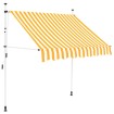 Toldo manual retráctil 200 cm naranja y blanco a rayas