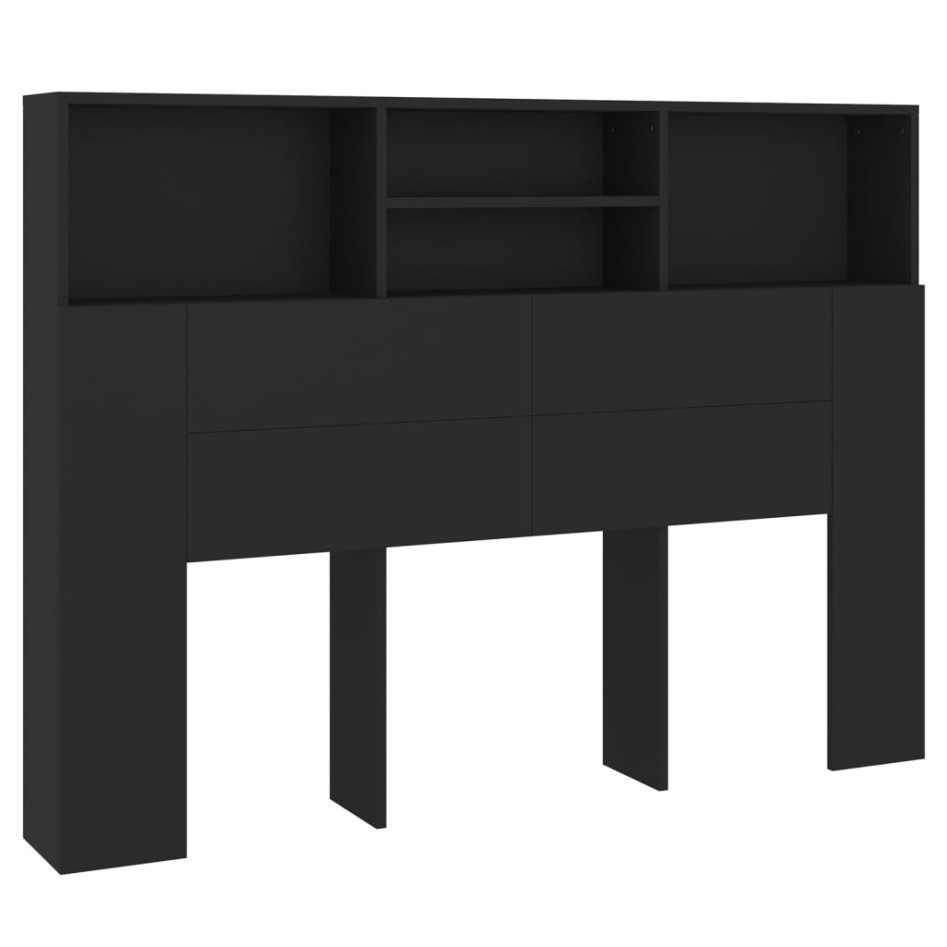 Mueble cabecero negro 140x19x103,5