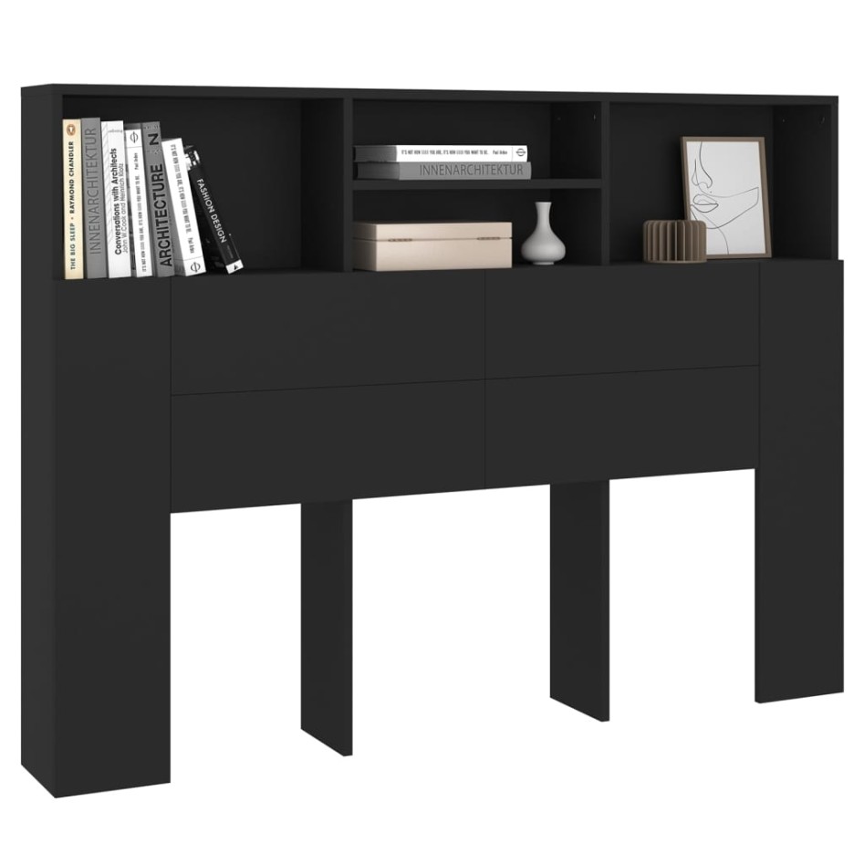 Mueble cabecero negro 140x19x103,5