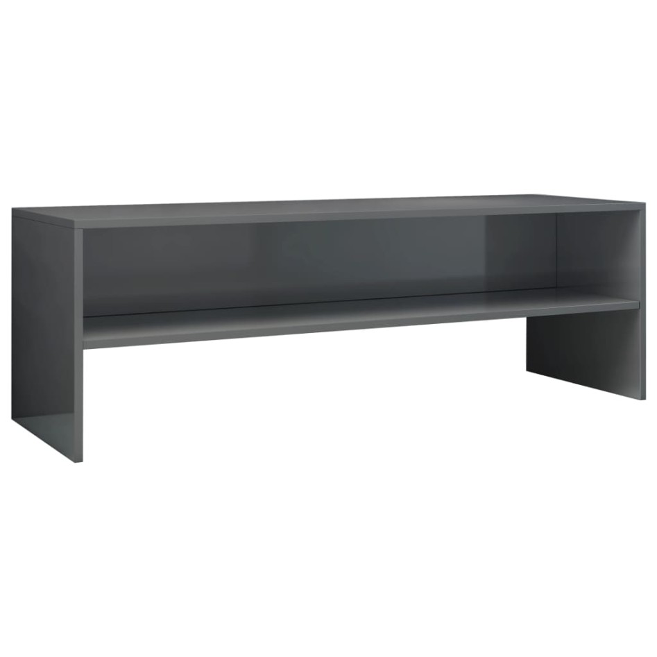 Mueble de TV madera contrachapada gris brillante 120x40x40